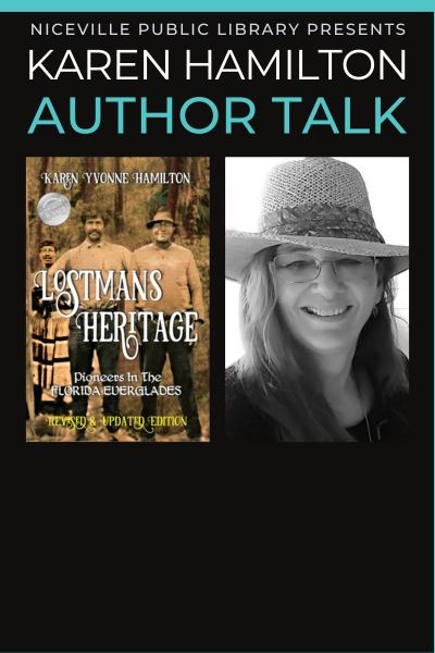 Karen Hamilton promo photo and book cover art